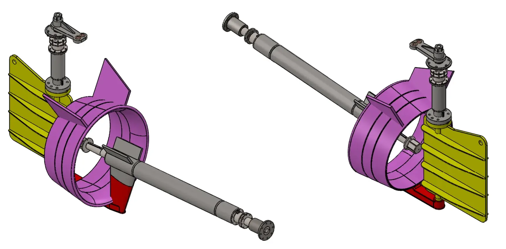 Desenho técnico de conjunto do sistema de propulsão