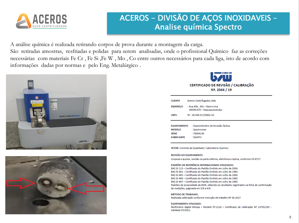 Revisão e calibração Spectromax