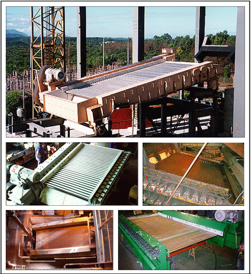 Peneiras de rolos para classificação de pellets.