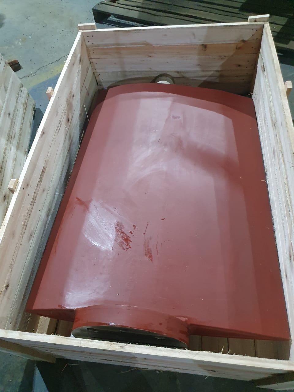 Detalhe da superfície de um flange naval.